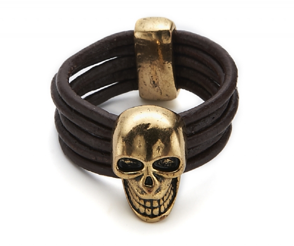 Skull Leather Ring